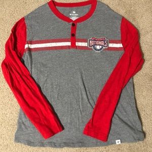 Washington Nationals long sleeve henley shirt